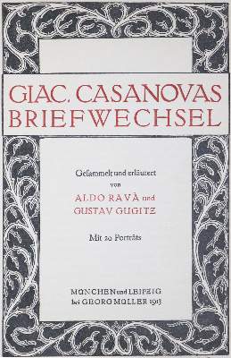 Bild Nr.1: 131-1103 Casanova,G.: (Literatur und illustrierte Bücher 20.Jahrhundert - Alte Literatur in modernen Ausgaben)