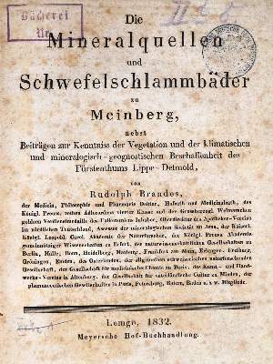 Bild Nr.1: 131-1333 Brandes,R.: (Medizin, Balneologie, Meinberg)
