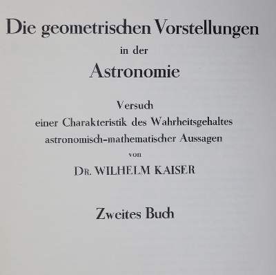 Bild Nr.1: 131-1400 Kaiser,W.: (Verschiedene Gebiete - Varia, Astronomie)