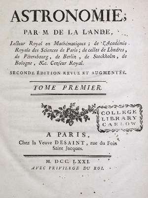 Bild Nr.1: 131-1401 Lalande,(J.J.de).: (Verschiedene Gebiete - Varia, Astronomie)