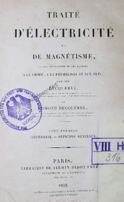 Bild Nr.1: 131-1423 Becquerel,A,C. u. E.: (Verschiedene Gebiete - Varia, Elektrizität)