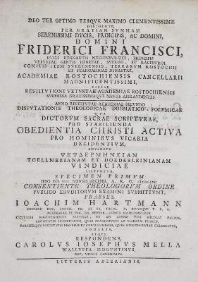 Bild Nr.1: 131-144 Hartmann,J.: (Alte Drucke, Handschriften und Theologie)