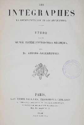 Bild Nr.3: 131-1442 Abdank-Abakanowicz,B.: (Verschiedene Gebiete - Varia, Mathematik)