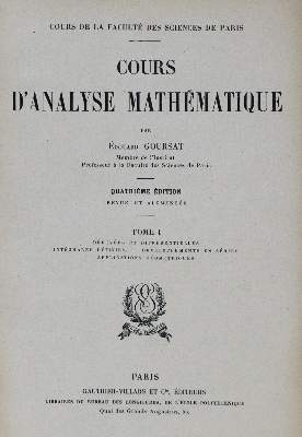 Bild Nr.1: 131-1445 Goursat,E.: (Verschiedene Gebiete - Varia, Mathematik)