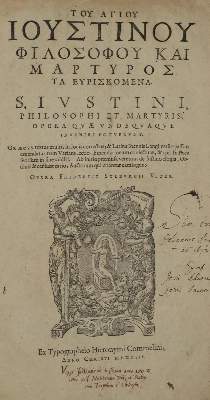 Bild Nr.1: 131-163 Justinus (Märtyrer).: (Alte Drucke, Handschriften und Theologie)