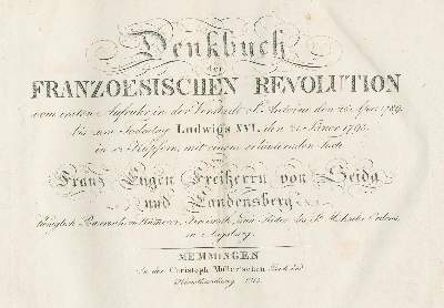 Bild Nr.1: 131-1664 Seida u. Landensberg,F.E.v.: (Frankreich, Revolution)