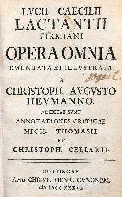 Bild Nr.1: 131-173 Lactantius,L.C.F.: (Alte Drucke, Handschriften und Theologie)