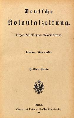 Bild Nr.3: 131-1761 Kolonialzeitung, Deutsche.: (Verschiedene Länder - Geschichte, Kolonien)