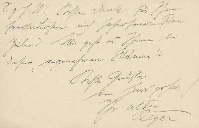 Bild Nr.2: 131-1818 Reger, Max,: (Autographen)