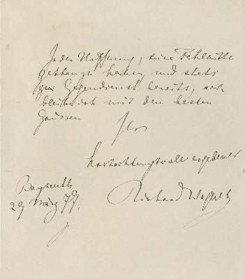 Bild Nr.2: 131-1834 Wagner, Richard: (Autographen)