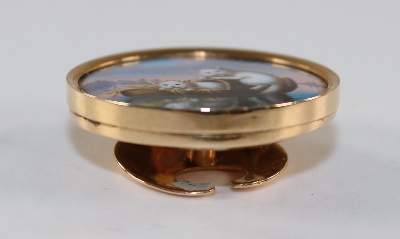 Bild Nr.3: 131-1889 Goldknopf mit Lupenmalerei.: (Varia, Nähzubehör, Knöpfe)