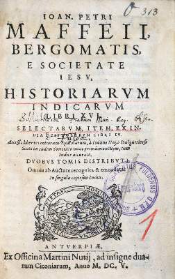 Bild Nr.1: 131-190 Maffei,G.P.: (Alte Drucke, Handschriften und Theologie)