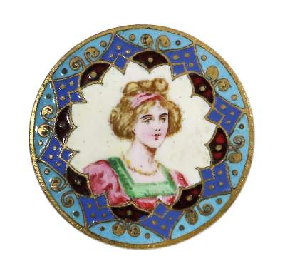 Bild Nr.1: 131-1913 Prächtiger Portraitknopf.: (Varia, Nähzubehör, Knöpfe)