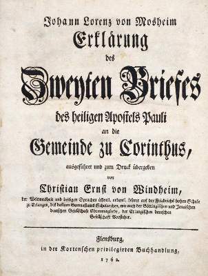 Bild Nr.1: 131-208 Mosheim,J.L.: (Alte Drucke, Handschriften und Theologie)