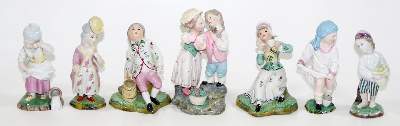 Bild Nr.1: 131-2113 Sieben Porzellanfiguren: (Porzellan u. Keramik)
