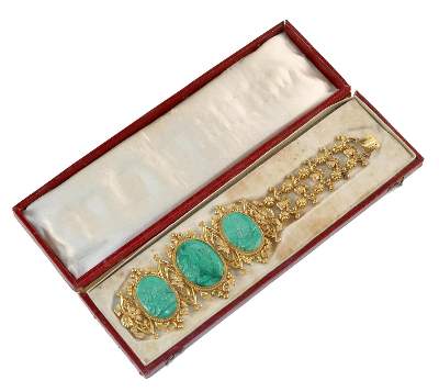 Bild Nr.4: 131-2157 Malachit-Kameen-Armband.: (Schmuck, Armbänder)