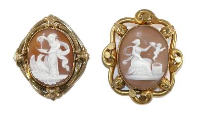 Bild Nr.1: 131-2231 Zwei Biedermeier: (Schmuck, Broschen, Gemmen und Kameen)
