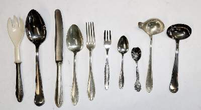 Bild Nr.1: 131-2283 Bestecksammlung über 35 Kg.: (Silber, Versilbertes)