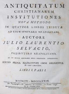 Bild Nr.1: 131-270 Selvagio,J.L.: (Alte Drucke, Handschriften und Theologie)