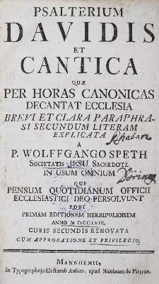 Bild Nr.1: 131-274 Speth,W.: (Alte Drucke, Handschriften und Theologie)