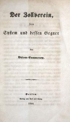 Bild Nr.1: 131-305 Bülow-Cummerow,(E.G.G.v.).: (Wirtschaft)