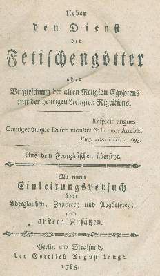 Bild Nr.1: 131-318 (Brosses,C.de).: (Grenzwissenschaften und Okkultismus)
