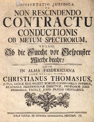 Bild Nr.1: 131-319 Thomasius,C.: (Grenzwissenschaften und Okkultismus, Gespenster)