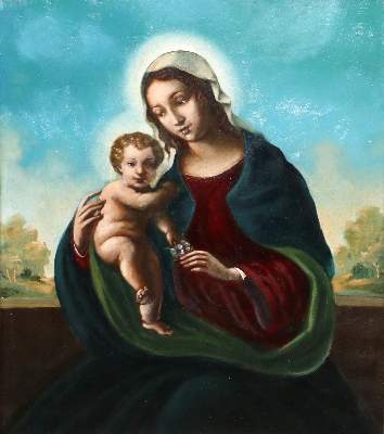 Bild Nr.1: 131-3435 Madonna mit Kind,: (Künstlergraphik)