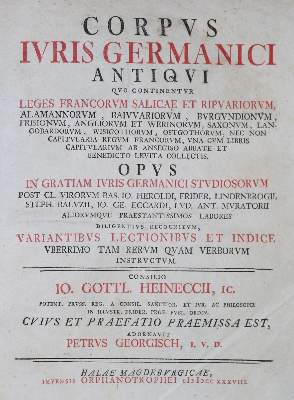 Bild Nr.1: 131-344 Heineccius,J.G.: (Juridica und Kriminologie)