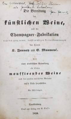 Bild Nr.1: 131-502 Jaunay,L. u. E.Maumene.: (Küche und Haushalt, Getränke, Wein und Weinbau)