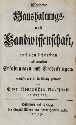 Bild Nr.1: 131-509 (Hale,T. u. P.v.Hohenthal).: (Küche und Haushalt, Hausväterliteratur)