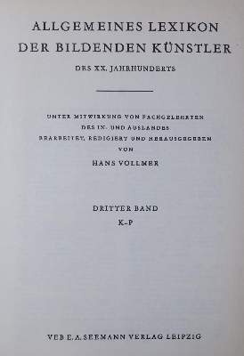Bild Nr.1: 131-590 Vollmer,H.: (Kunstwissenschaft)