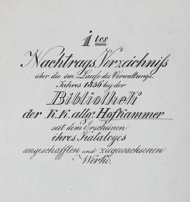Bild Nr.1: 131-597 1tes Nachtrags-Verzeichniss: (Bibliothek)