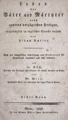 Bild Nr.2: 131-62 Butler,A.: (Alte Drucke, Handschriften und Theologie)