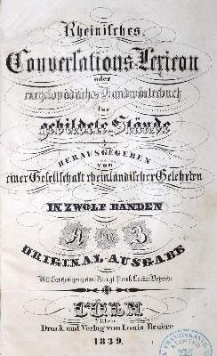 Bild Nr.1: 131-637 Rheinisches Conversations-Lexicon: (Lexika - Wörterbücher - Sprachwissenschaften)