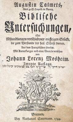 Bild Nr.1: 131-65 Calmet,A.: (Alte Drucke, Handschriften und Theologie)