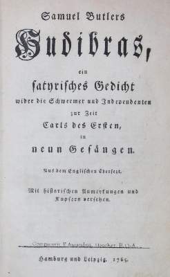Bild Nr.1: 131-834 Butler,S.: (Literatur und illustrierte Bücher bis 19.Jahrhundert)