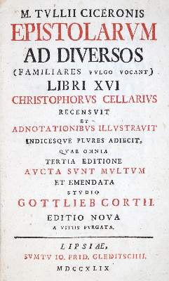Bild Nr.4: 131-843 Cicero,M.T.: (Literatur und illustrierte Bücher bis 19.Jahrhundert)