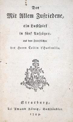 Bild Nr.1: 131-844 Collin d'Harleville,(J.F.).: (Literatur und illustrierte Bücher bis 19.Jahrhundert)