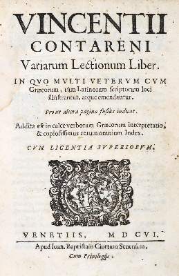 Bild Nr.1: 131-845 Contarini,V.: (Literatur und illustrierte Bücher bis 19.Jahrhundert)