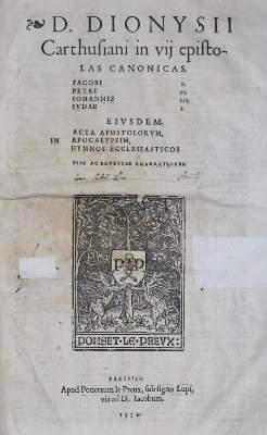 Bild Nr.1: 131-91 Dionysius Carthusianus.: (Alte Drucke, Handschriften und Theologie)