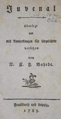 Bild Nr.1: 131-915 Bahrdt,C.F.: (Juvenal)