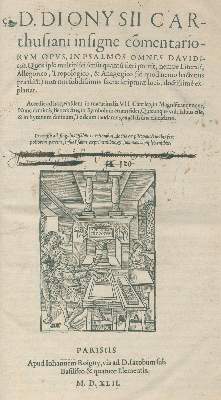 Bild Nr.1: 131-92 Dionysius Cartusianus,D.: (Alte Drucke, Handschriften und Theologie)