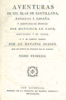 Bild Nr.1: 131-929 Le Sage (d.i. A. de las Casas).: (Literatur und illustrierte Bücher bis 19.Jahrhundert)