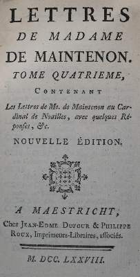 Bild Nr.1: 131-935 Maintenon,(F.d'Aubigne).: (Literatur und illustrierte Bücher bis 19.Jahrhundert)