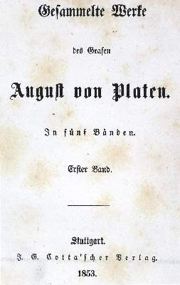 Bild Nr.1: 131-986 Platen,A.v.: (Literatur und illustrierte Bücher bis 19.Jahrhundert)