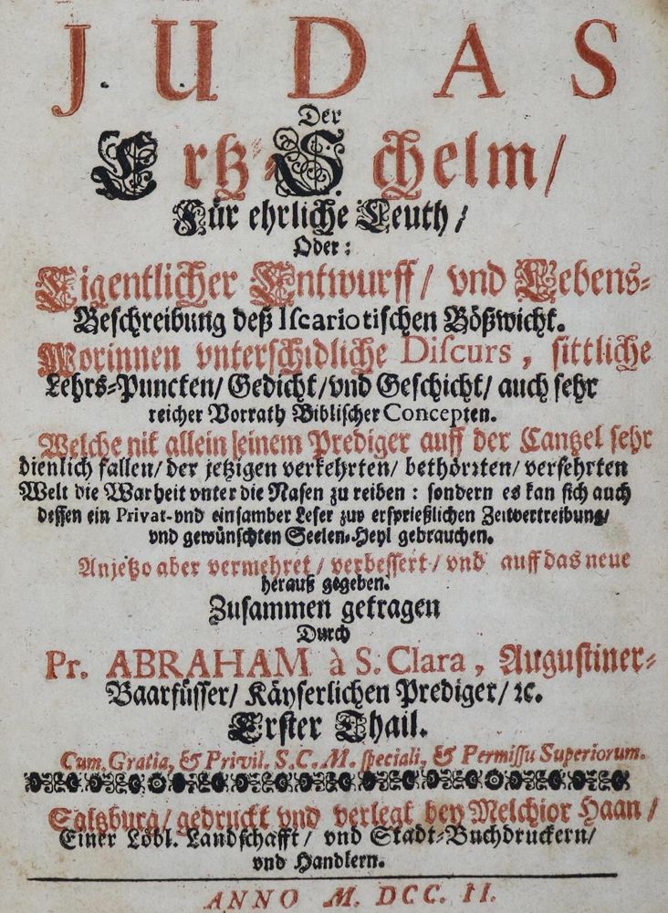Große Abbildung Nr.2: 132-1 Abraham a Sancta Clara [d. i. Ulrich Megerle].: (Alte Drucke, Handschriften und Theologie)