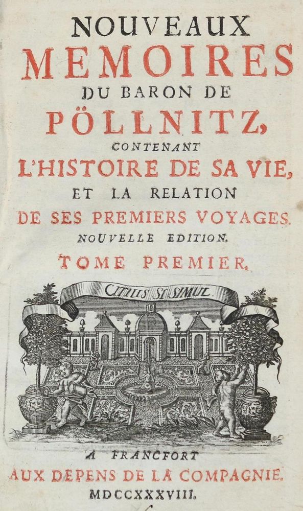 Große Abbildung Nr.1: 132-1005 Pöllnitz,(C.L.W.)v.: (Literatur und illustrierte Bücher bis 19.Jahrhundert)