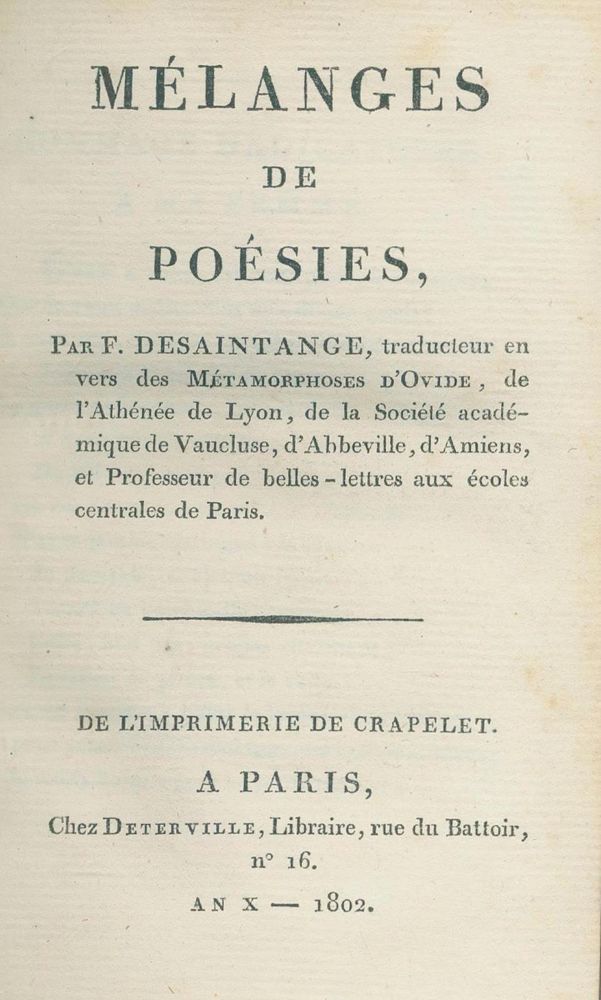 Große Abbildung Nr.1: 132-1025 Saint-Ange,A.-F. Fariau de.: (Literatur und illustrierte Bücher bis 19.Jahrhundert)