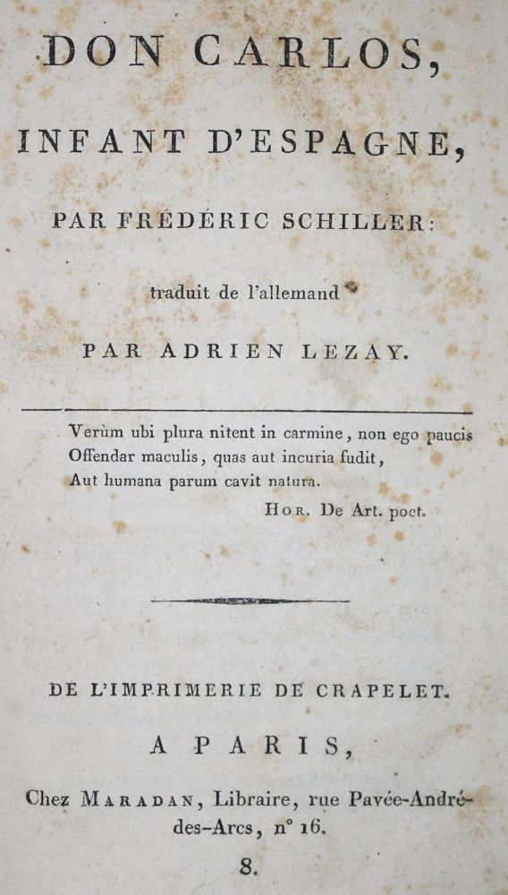 Große Abbildung Nr.1: 132-1034 Schiller,F.v.: (Literatur und illustrierte Bücher bis 19.Jahrhundert)